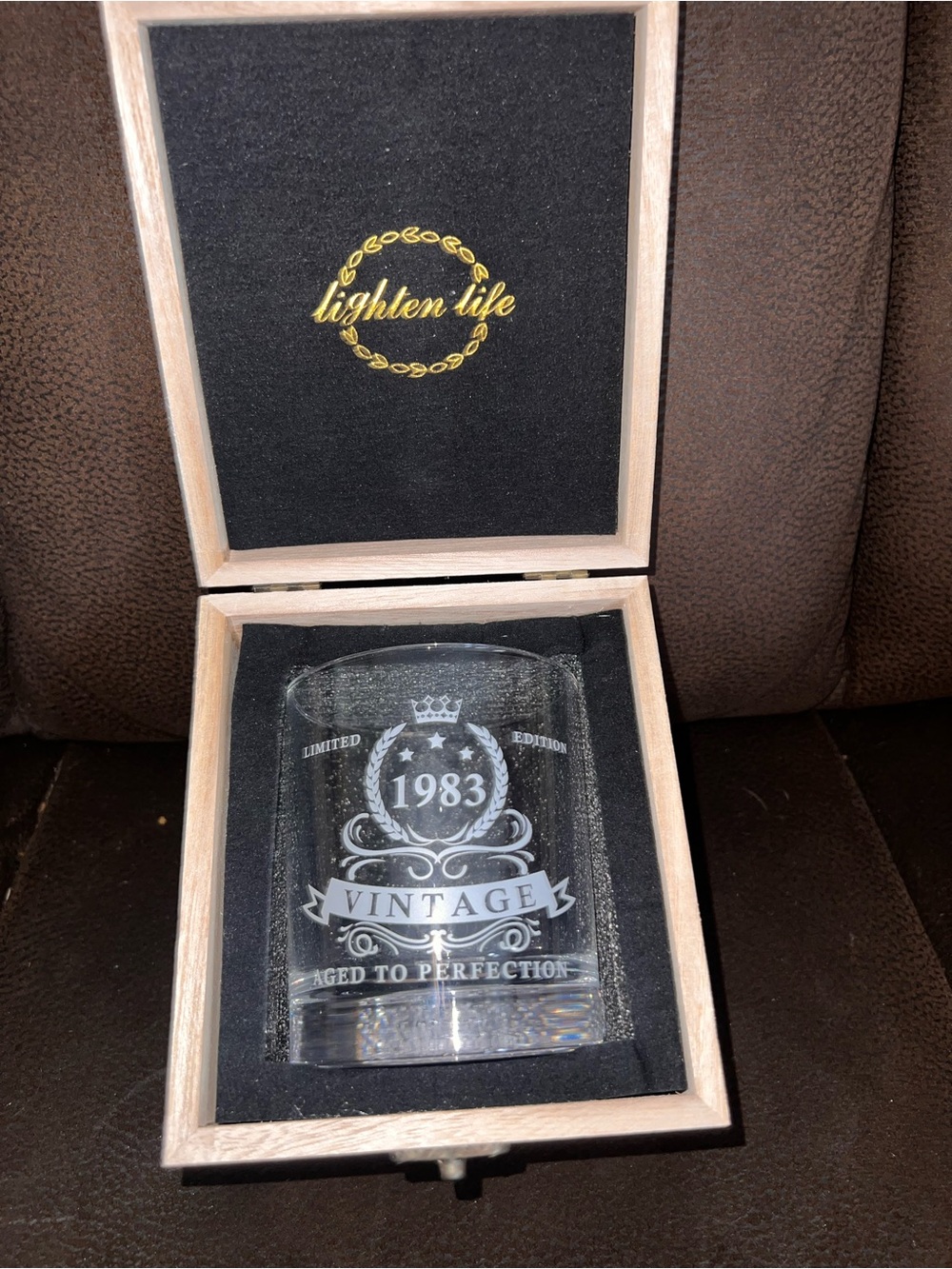 Lighten Life 1983 Vintage Whiskey Glass New In Box